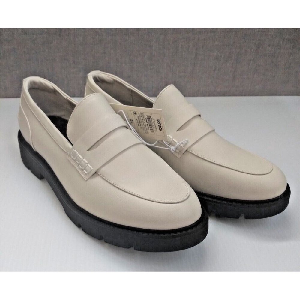 A New Day Women's Off-White Britney Chunky Platform Loafers Shoes Size 12